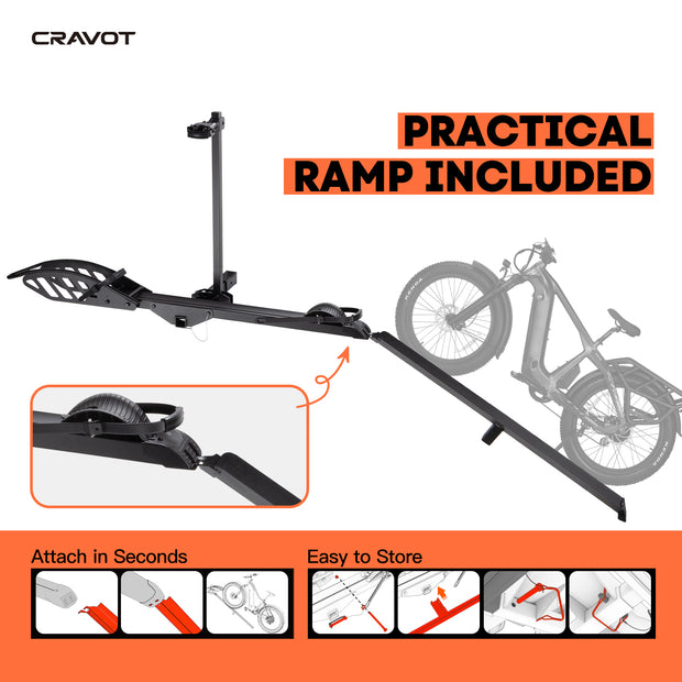 CRAVOT CyberRack E1 Hitch Bike Rack | 2’’ Receiver, 100 LBS Capacity
