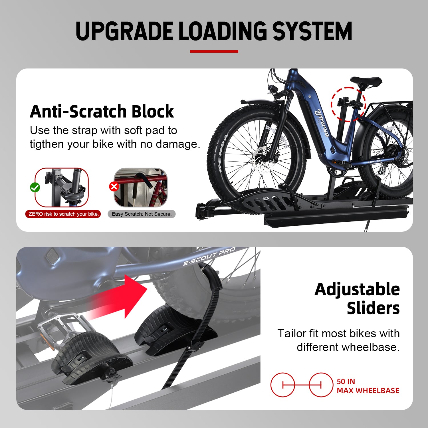 Young Electric MATE R Foldable Hitch Bike Rack | 2’’ Receiver, 200 LBS Capacity